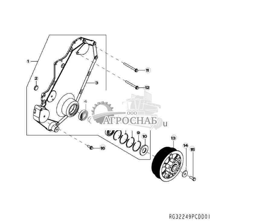 2302 Привод вентилятора на двигателе 
